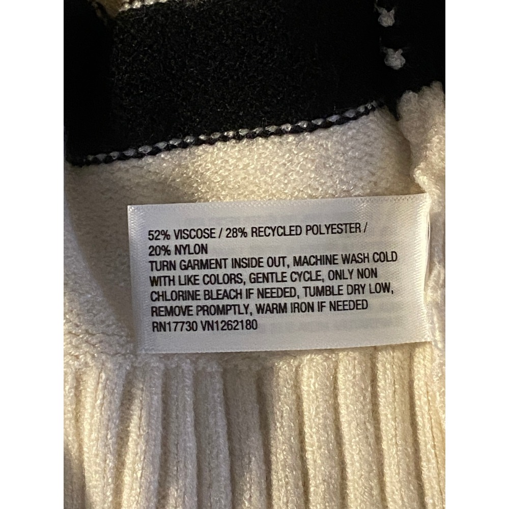 A New Day Women's Striped Crewneck Pullover Sweater Cream Black Large NWT - Picture 9 of 10